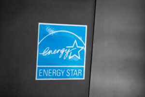 Energy star certified label for energy efficient roofing materials