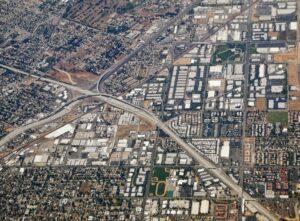Riverside, ca aerial image of the 60 freeway & 91 freeway